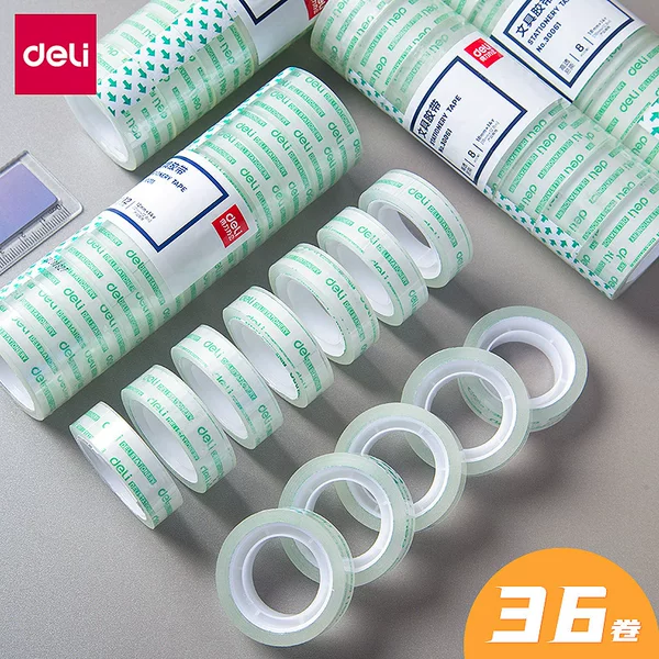 Deli Transparent Stationery Glue Transparent Tape Office Small Tape Paste Small Wholesale Student Stationery Tape Correction Tape