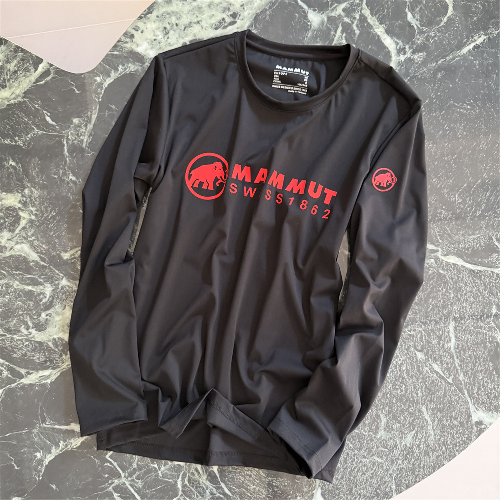 Spring and Autumn MAMMUT casual quick-drying long-sleeve men's outdoor stretch base layer loose-fit round-neck T-shirt