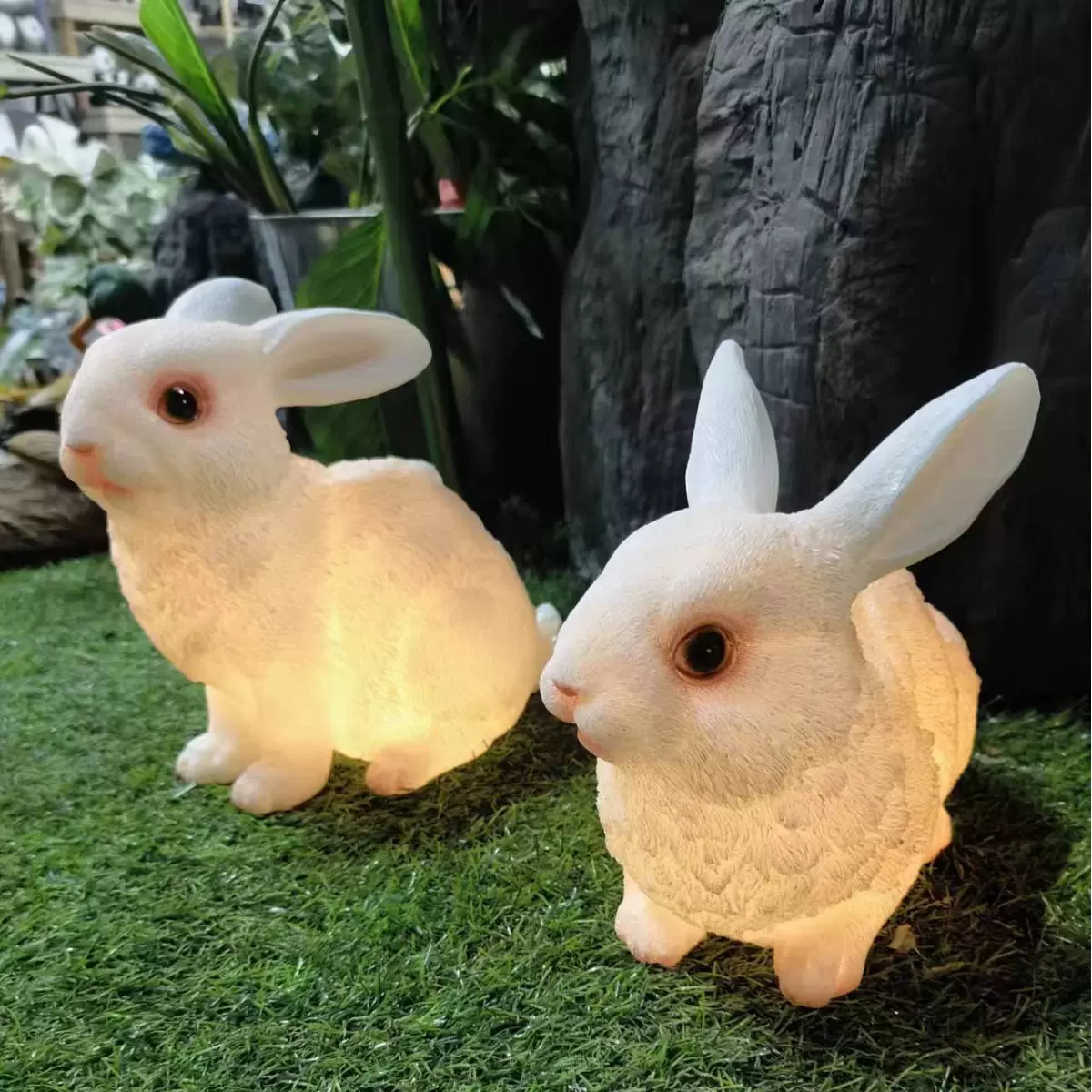 跨境创意太阳能动物装饰灯户外花园庭院景观装饰蘑菇兔子草坪灯