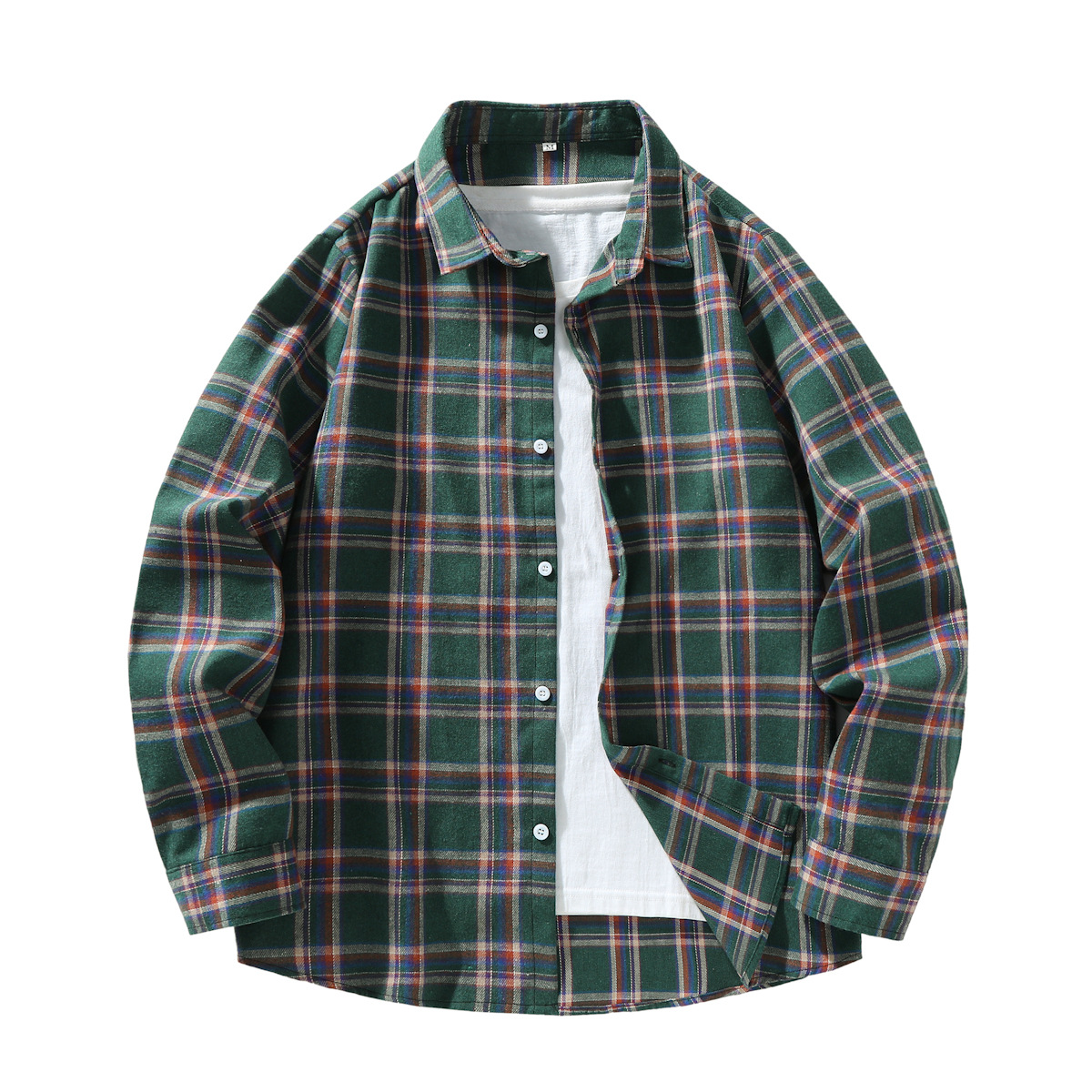 跨境欧美外贸男装亚马逊春秋冬新款格子休闲衬衣男士衬衫工厂直销