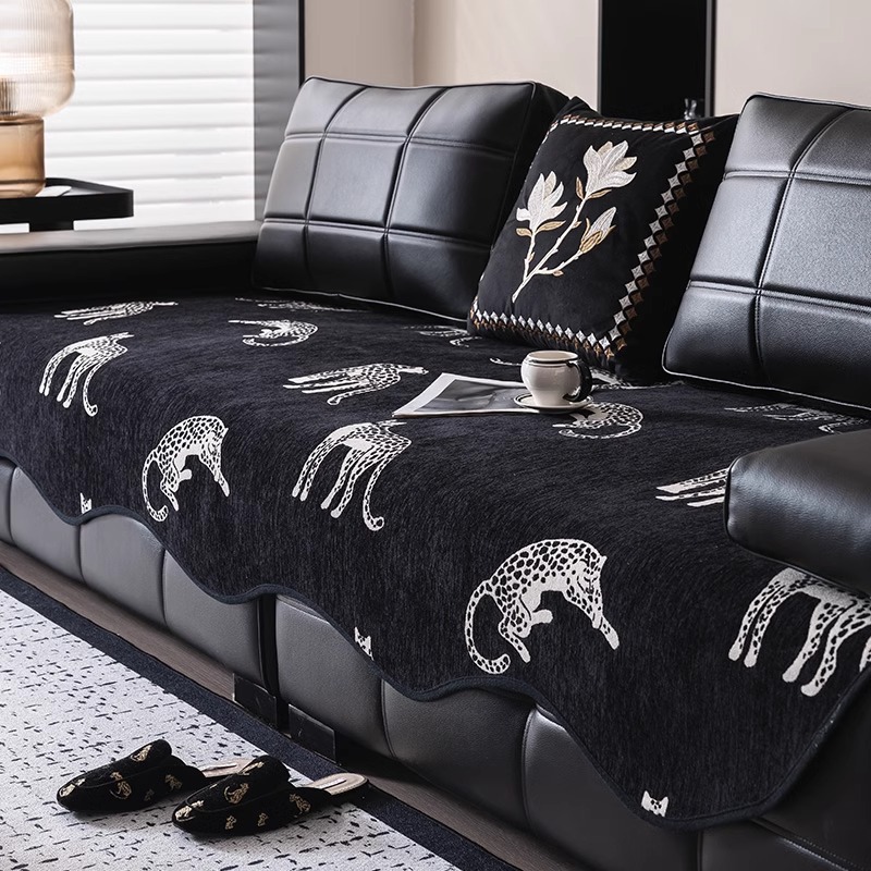 Irregular Sofa Cushion Straight Row All-Season Light Luxury Feel Lawrence One-Piece Leather Cover Fabric Set 2025 New_voghion.com