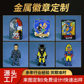 金属徽章定制仿珐琅烤漆胸章锌合金学校纪念公司工牌仿古黄铜