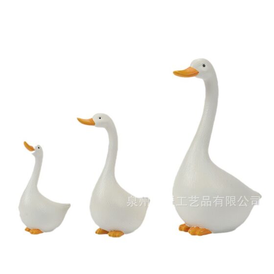 New Imitation Pastoral White Duck Crafts Ornaments Outdoor Garden Courtyard Cute Cartoon Animal Resin Decoration