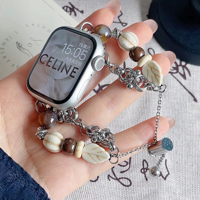 New Caramel Latte diy Bracelet for iwatch Strap S8 Apple S9 Watch 8AppleWatch Women