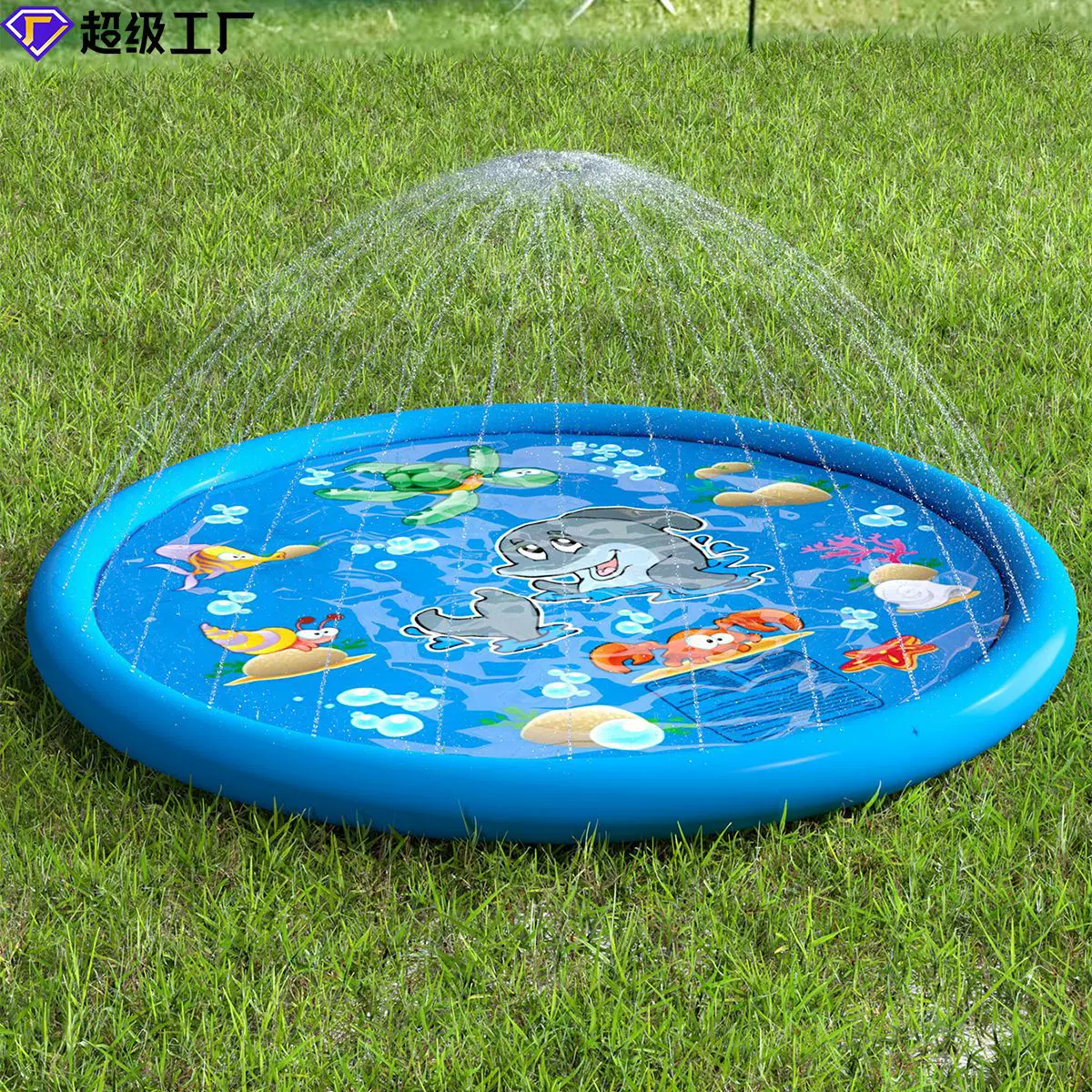 跨境现货海豚喷水垫喷水池宠物喷水垫玩具夏季户外防滑喷水垫