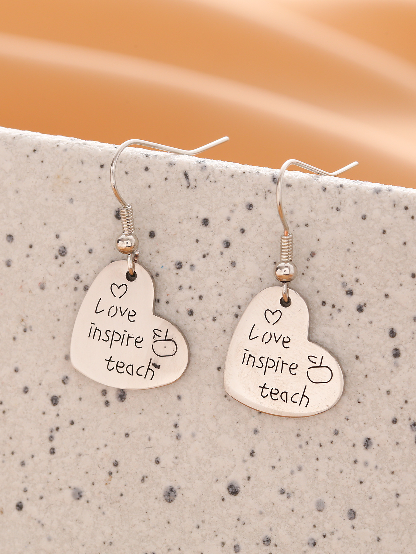 love inspire teach Earrings and Earrings are selling well in foreign trade. Wholesale of stainless steel DIY stud earrings and earrings pic 5