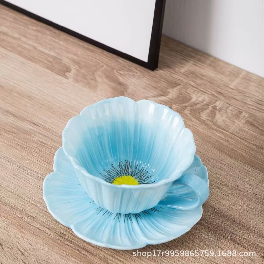 Tazas de café de cerámica transfronteriza, platos, flores pintadas a mano, nuevas tazas de leche de té de la tarde de estilo chino, nuevas redes populares image 22