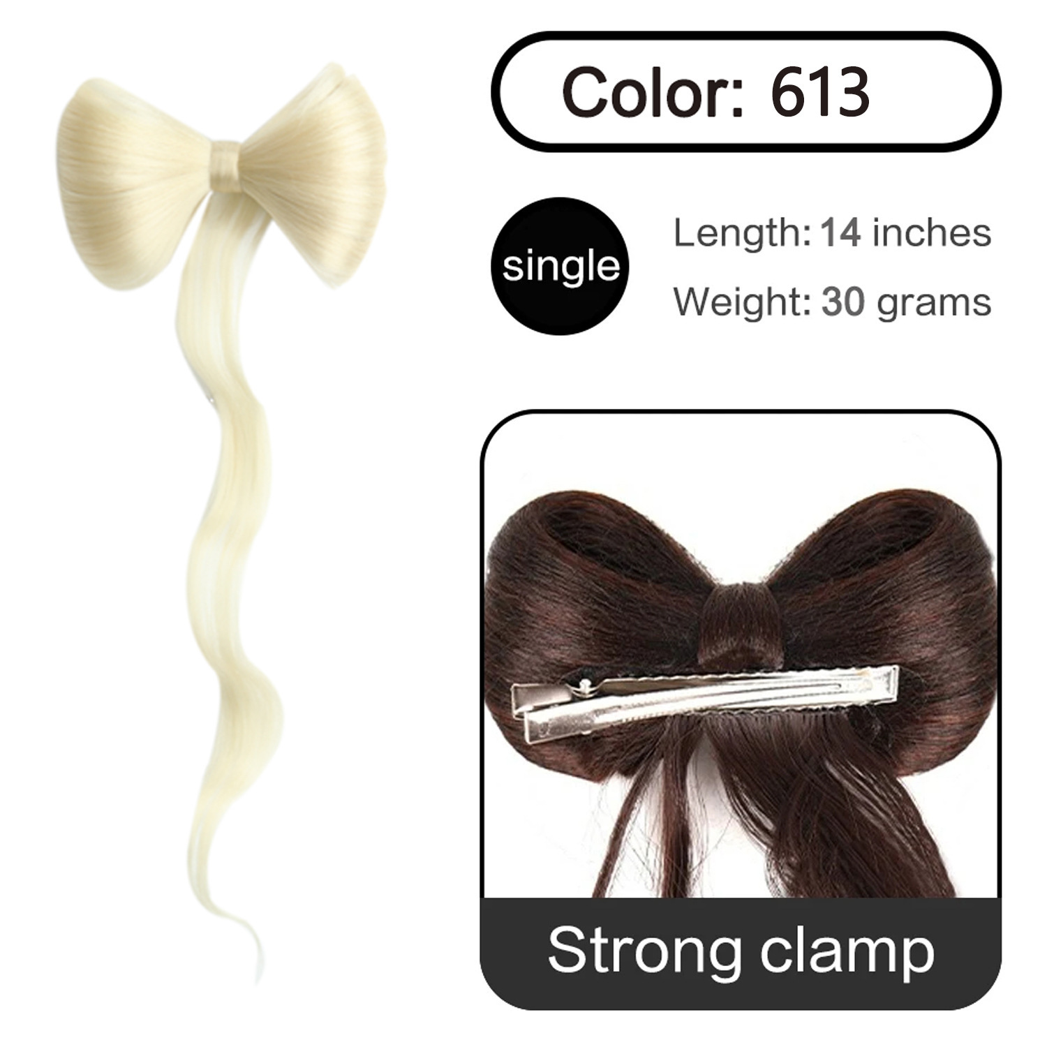 Arco medio atado pelo rizado de cola de caballo alta boca de pato clip temperamento bola cabeza peluca de mujer frisa vestimenta de estilo antiguo