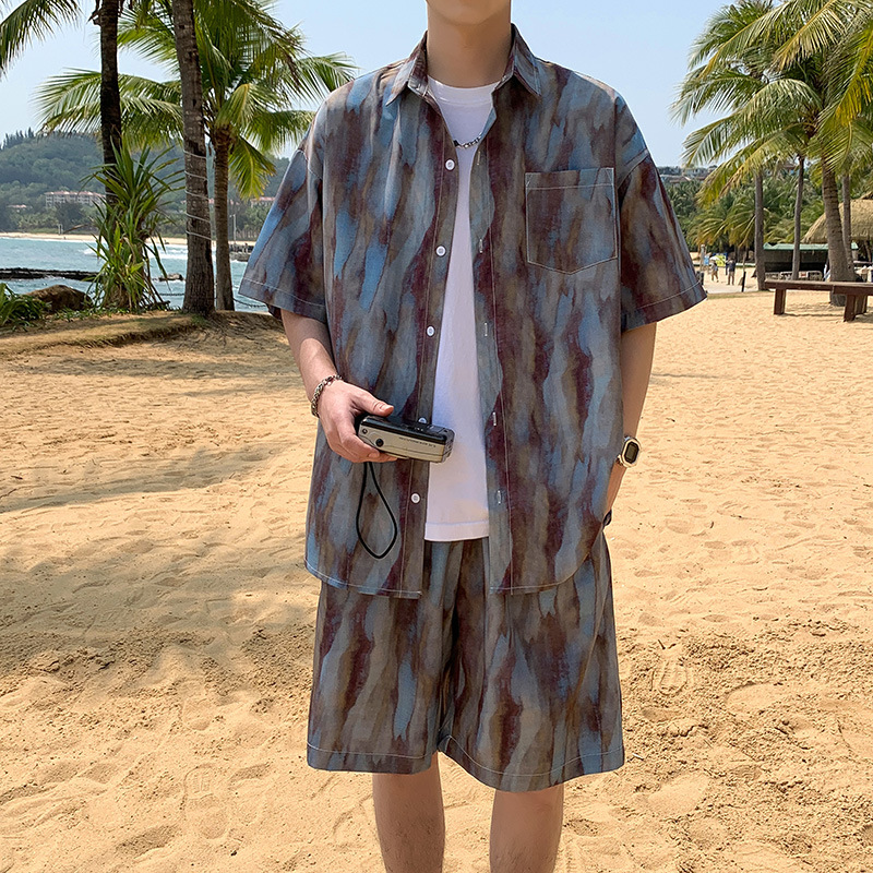 TZ520 비치 슈트 블루와 퍼플