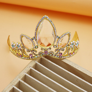 Princess Aisha crown tiara children's frozen crown luxury atmospheric girls children's little princess hair accessories