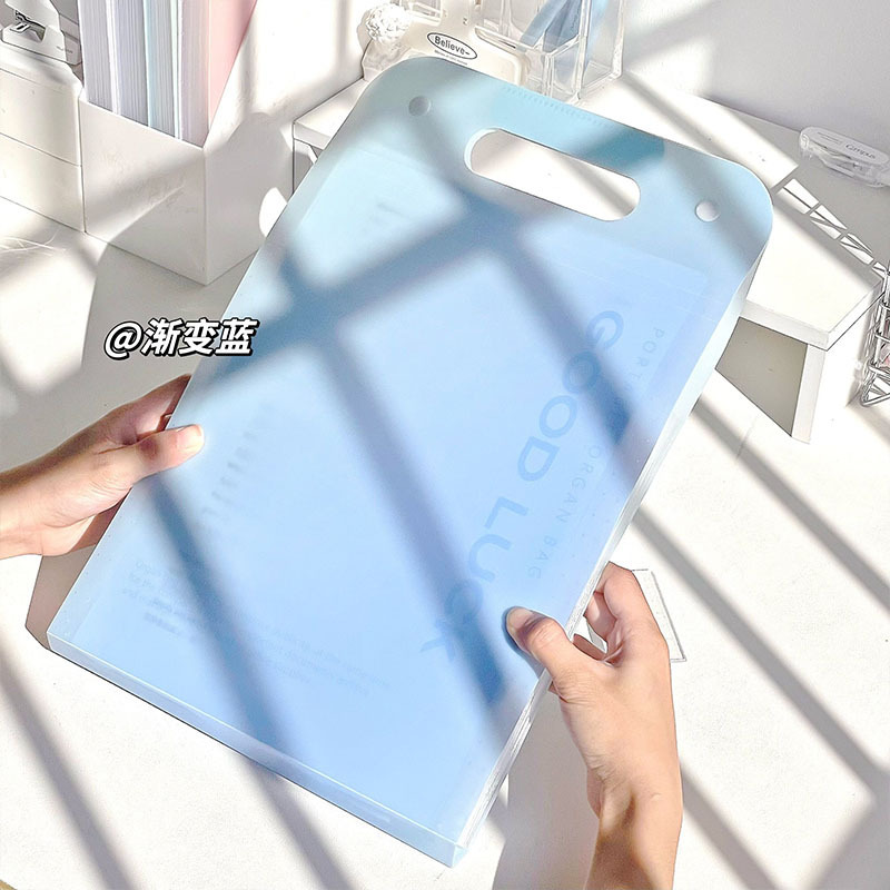 Nueva bolsa de órgano degradado de alto valor, carpeta A4 simple de gran capacidad, sección vertical de múltiples capas, bolsa de almacenamiento de datos de papel de prueba