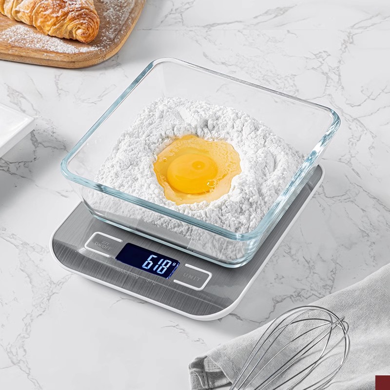 Balanza electrónica portátil de acero inoxidable para el hogar 10 kg de báscula de horneado báscula electrónica de cocina image 3