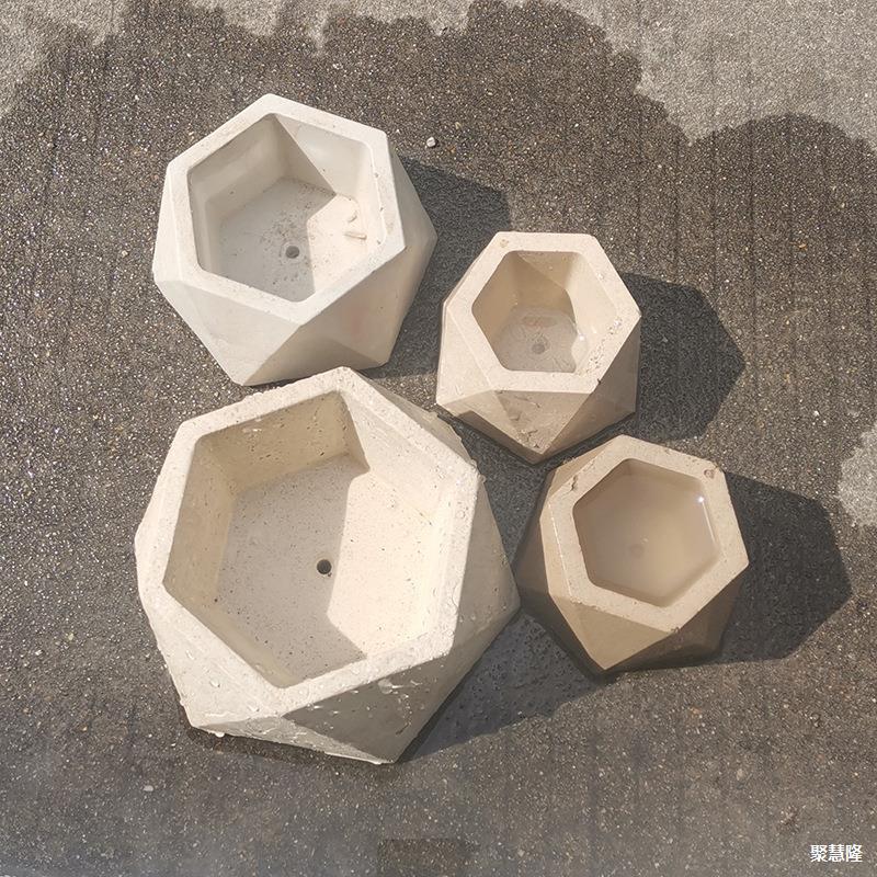 Polygonal Cement Flower Pot Mold Square Small Succulent Flower Box Model Concrete DIY Mini Ornament Decoration