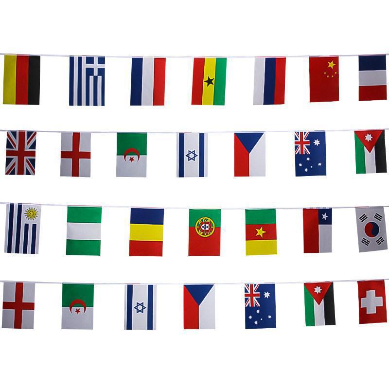 2021年欧洲杯串旗24强旗帜现货足球赛装饰吊旗小国旗厂家