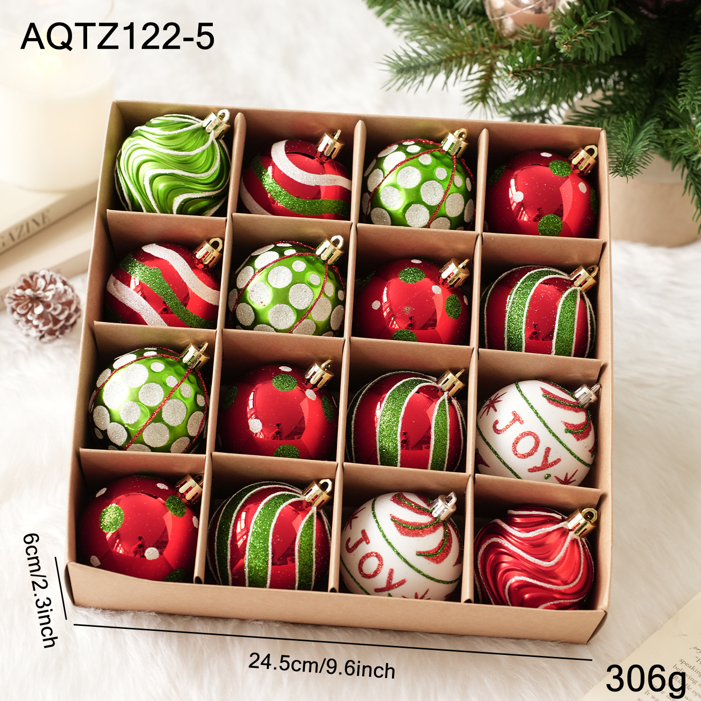 Nuevos productos transfronterizos paquetes de colgantes de bolas de Navidad en caja decoración de árboles de Navidad decoración de atmósfera de vacaciones decoración de colgantes en stock image 9