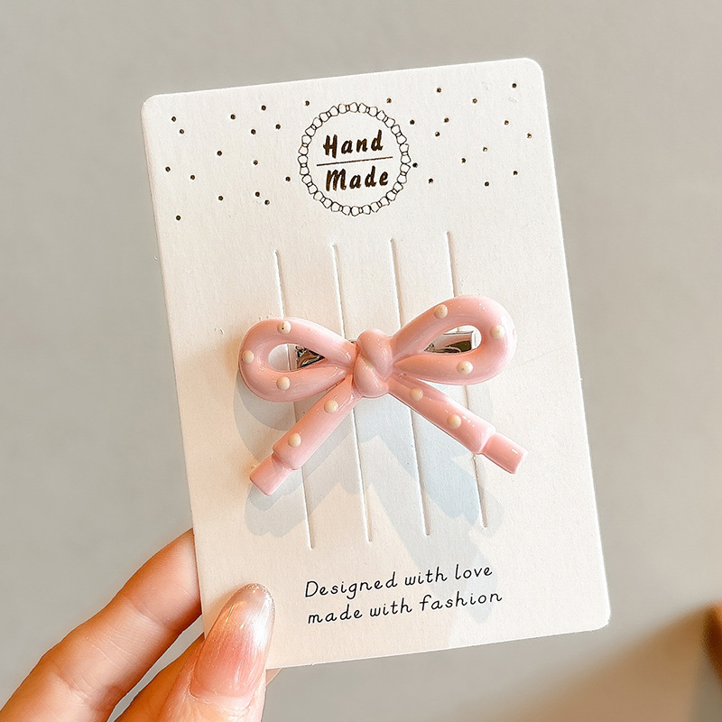 Crema ondulado punto arco clip para el cabello de la mujer adorable lateral cabello roto frisa clip de boca de pato clip para la niña clip para el cabello