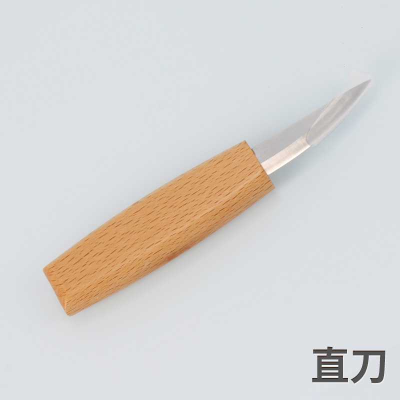 Sola haya talla cuchillo cabeza 420J20 acero inoxidable/mango haya talla cuchillo carpintería talla carpintero herramienta