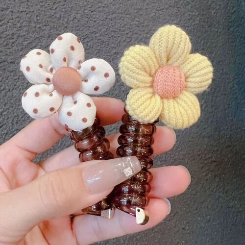 Creative braided phone cord hair tie for women, high elastic high ponytail head rope, simple and non-harmful hair tie, rubber band hair rope