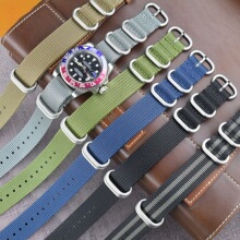 新鸿手表带nato加厚尼龙表带北约编织帆布18/20/22/24mm通用表带