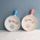 Cute Ceramic Noodle Bowl with Handle Household Personal Tableware Fruit Salad Bowl Soup Bowl Plate Handle Bowl