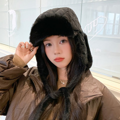 韩版高级感秋冬季帽子女款大头围显脸小雷锋帽时尚百搭护耳保暖帽