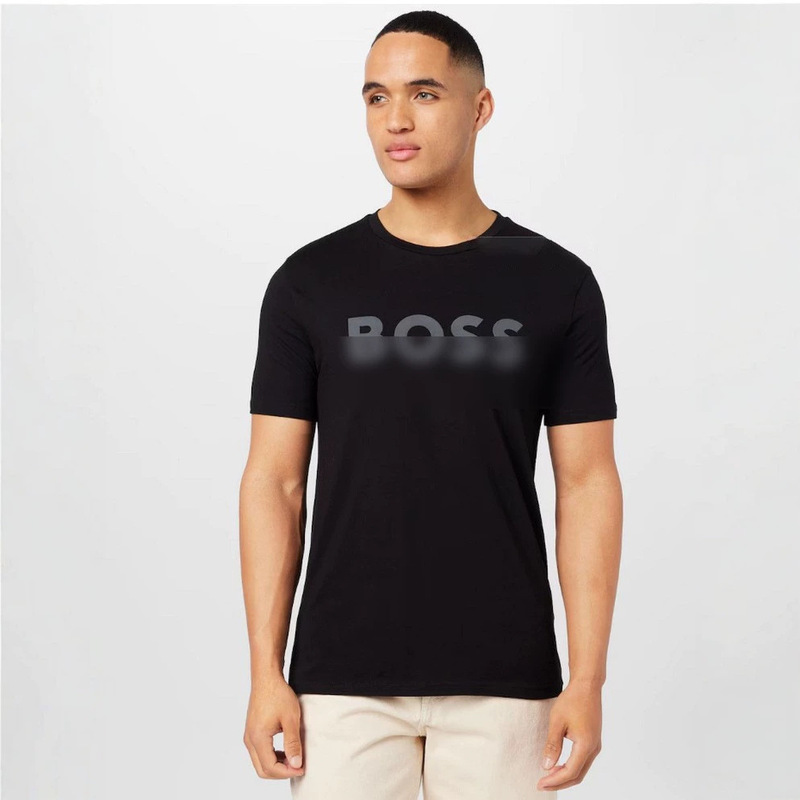 Cross-Border Foreign Trade Loose-Fit Men's Round-Neck Short-Sleeve T-Shirt, Trendy Brand Print, Casual and Stylish T-Shirt with a High Street Vibe