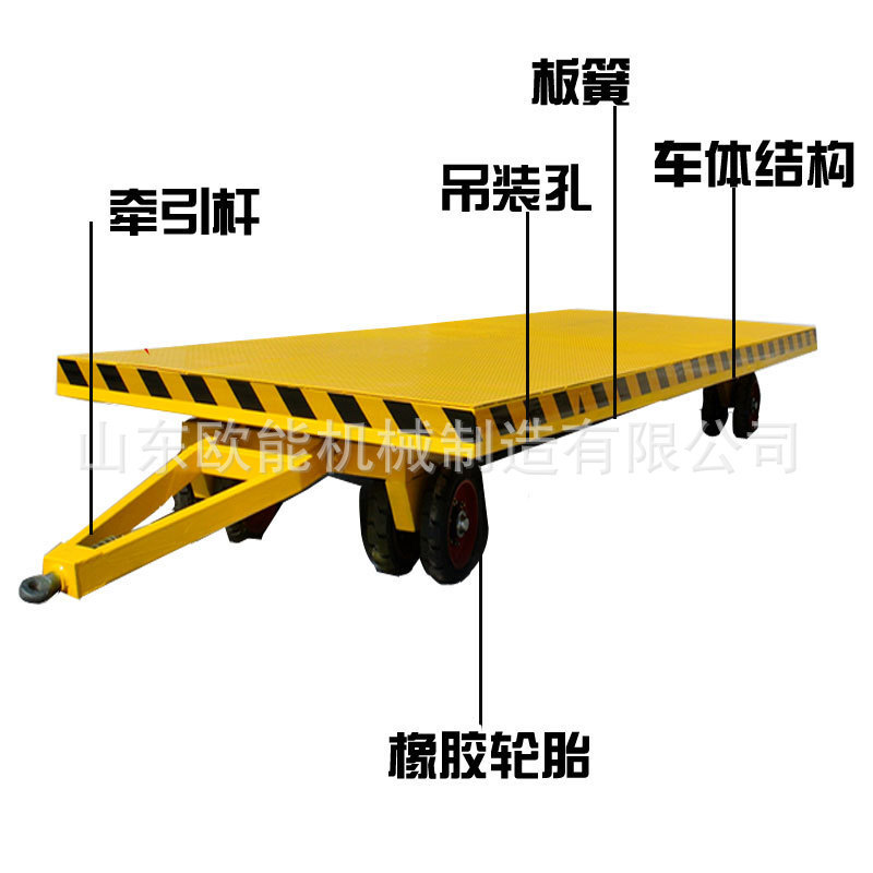 10吨平板 运输车平板拖车 专业供应厂区平板车牵引后挂平板车