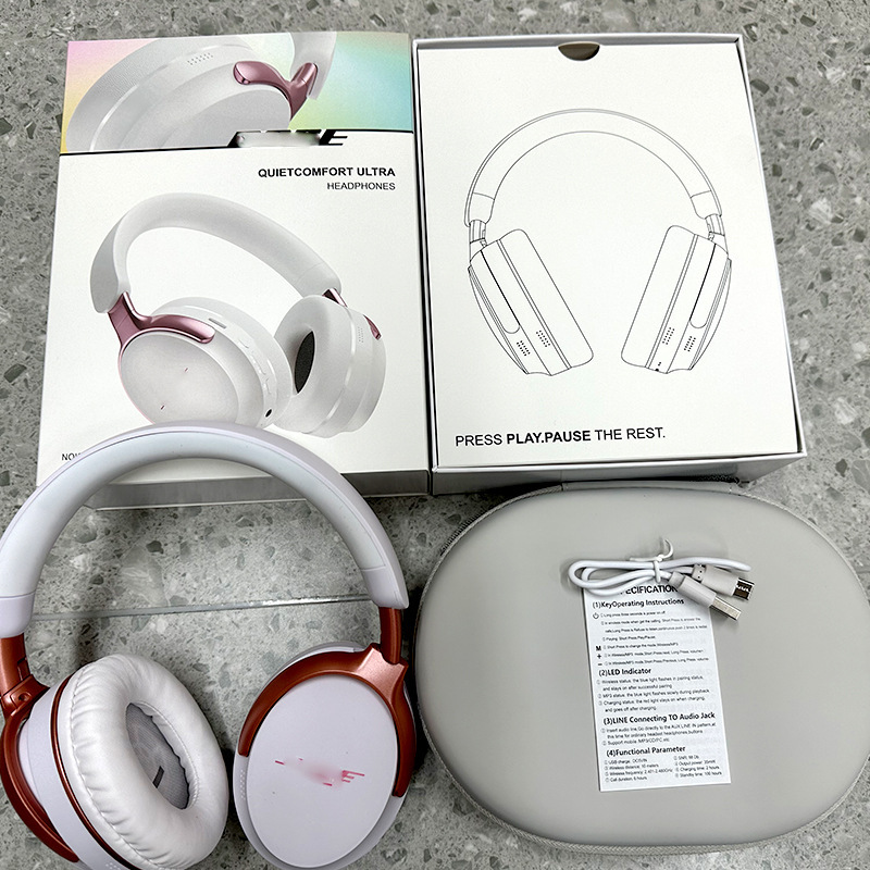 Cross-Border Huaqiangbei Hot-Selling Qc65 Universal Bose Over-Ear Bluetooth Headphones with Storage Bag Foldable Wireless Headset