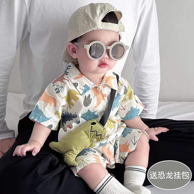 Children's summer shirt for early age, bodysuit, western style, with short sleeve