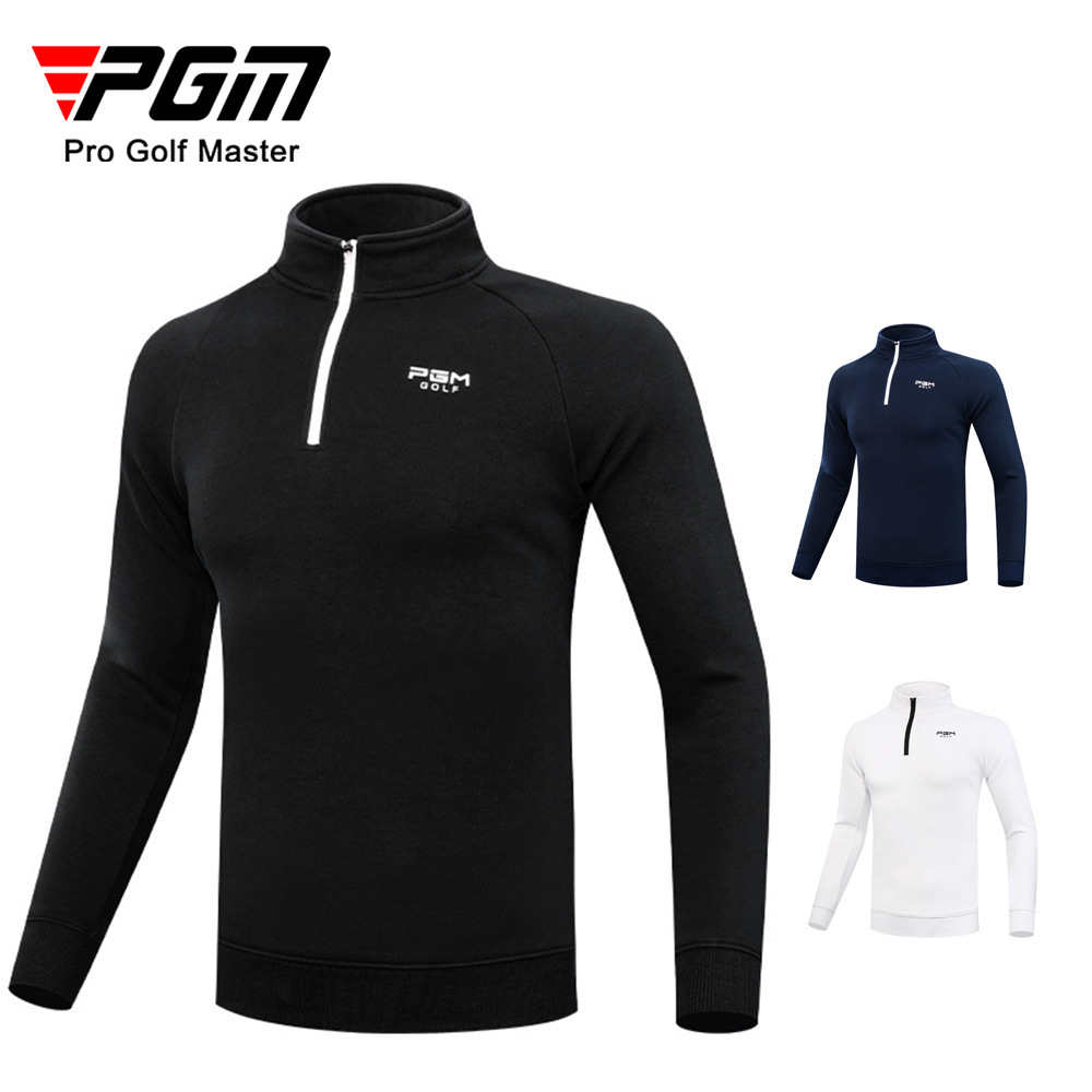 Áo len golf nam dài tay cổ cao, lót nhung ấm áp — Áo lót nhung màu đen YF108