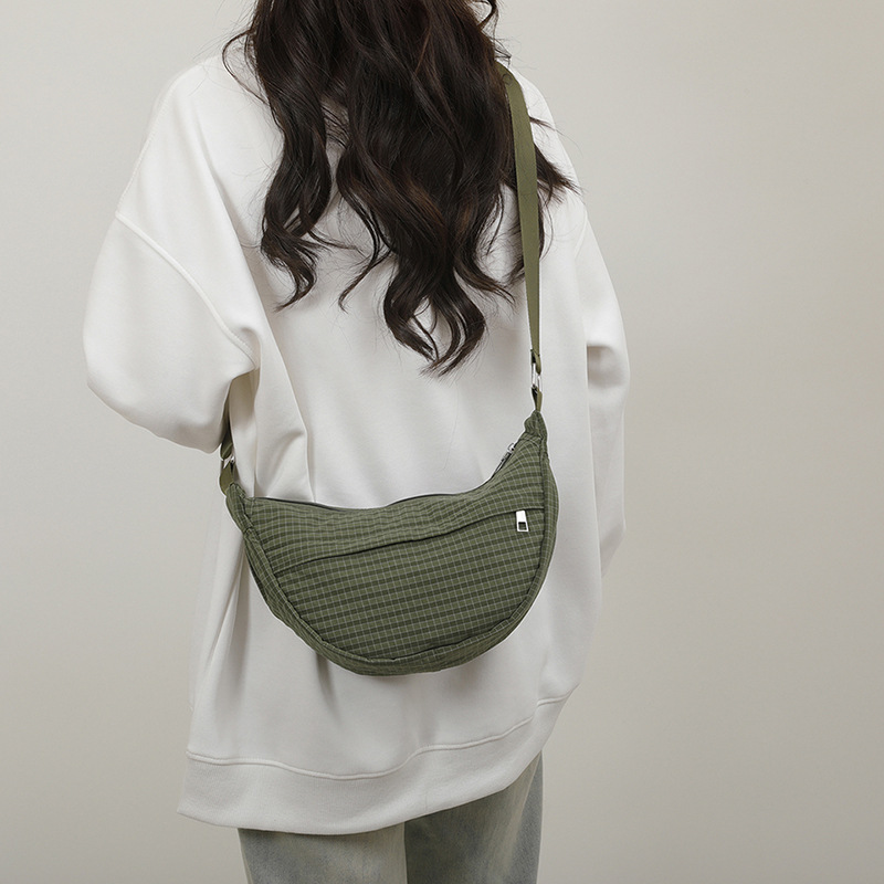 Bolso de mujer Waffle Nylon bolso de medio mes bolsa casual de moda versátil gran capacidad de hombro mochila bolso de bolsas image 5