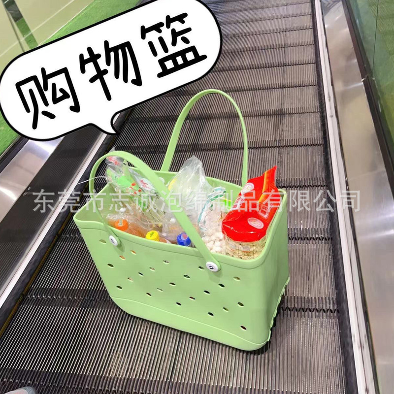 Explosive EVA beach bag rubber tote waterproof hollow hole bag beach basket EVA hole beach bag