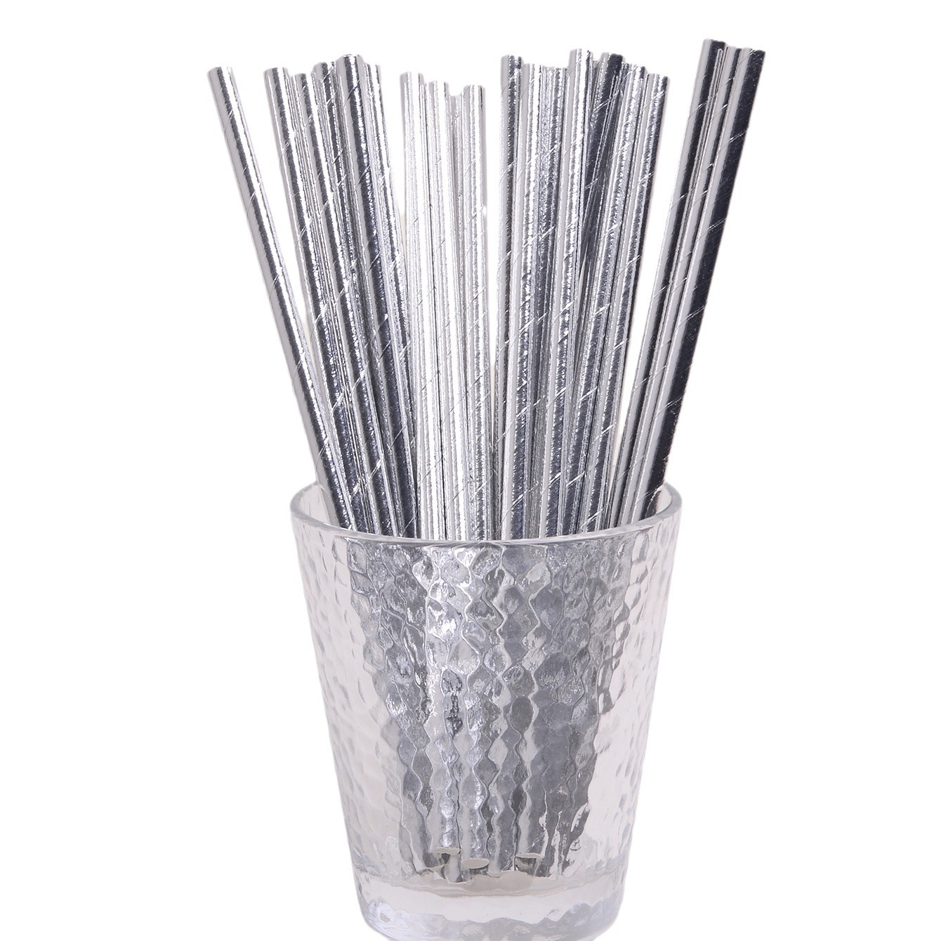 Inventario transfronterizo al por mayor paja de papel desechable paja de papel degradable paja de plata esterlina suministros de fiesta