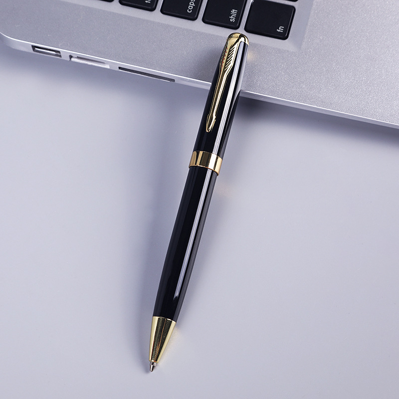 Business Office Rotating Metal Ballpoint Pen, Hotel Room Gift Advertising Pen Wholesale Simple Middle-Oil Atom Pen