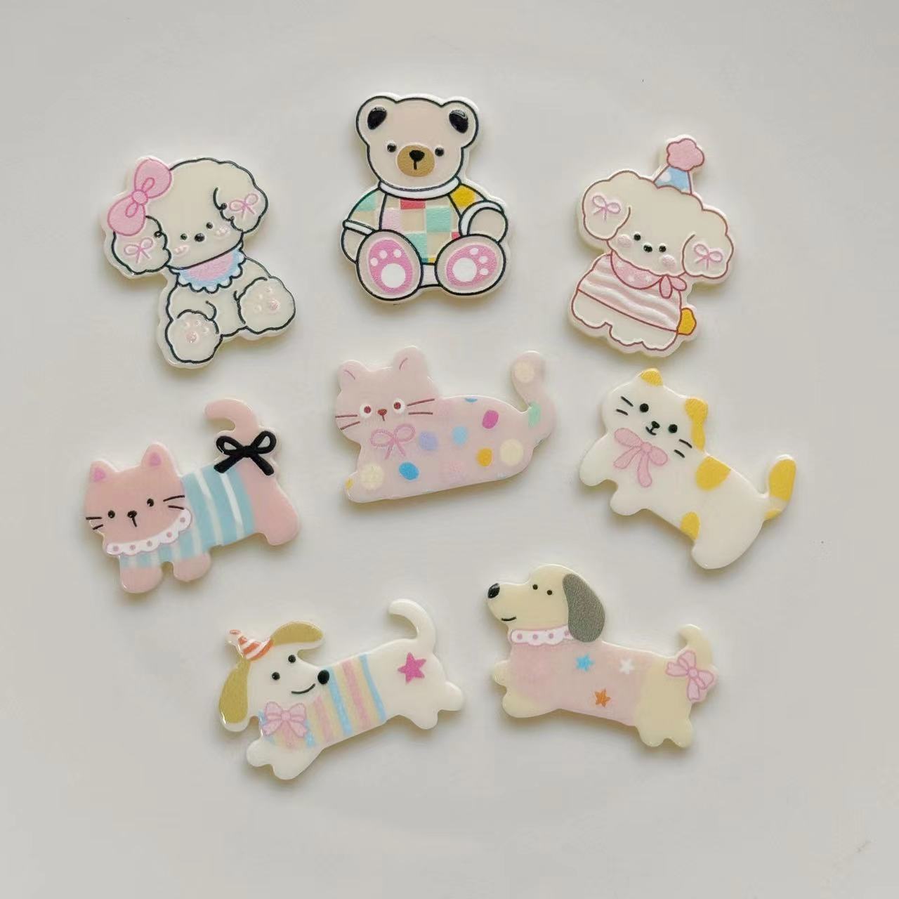 새끼 고양이 강아지 액세서리 스몰 사이즈 귀여운 만화 DIY 수제 휴대 전화 케이스 소재 가방 도매 패치 새로운 보석 신발
