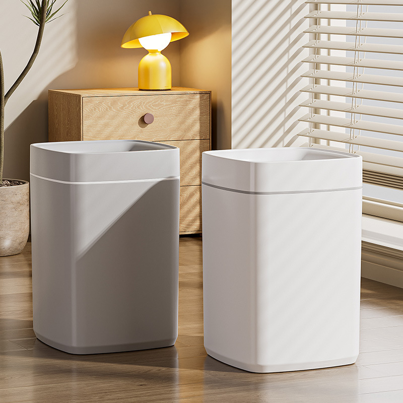 2026 New Model Trash Can for Home Use, 12L Press-Ring Trash Can, Living Room Trash Bin, No Visible Trash Bag, White, Light Luxury 2026 New Model Trash Can for Home Use, 12L Press-Ring Trash Can, Living Room Trash Bin, No Visible Trash Bag, White, Light Luxury