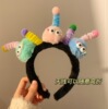 Cute Pilsan Play Car, monster, plush headband for face washing, demi-season funny non-slip hair accessory