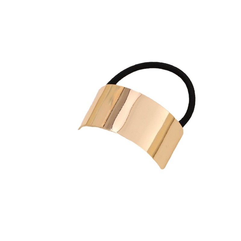 Corea del Sur simple metal cepillado cuerda de pelo femenino Red roja alta elástica lazo banda de goma del pelo cuerda de pelo temperamento banda de pelo tocado