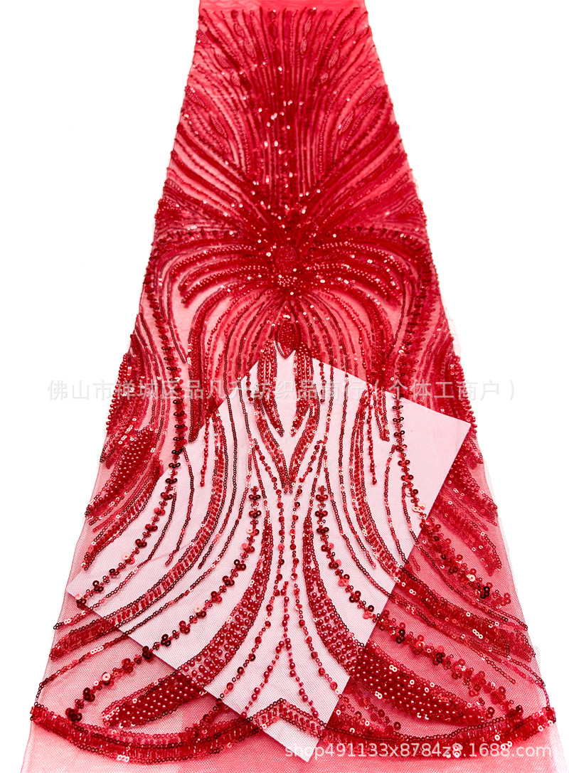 Moda Gaoding Suzhou fabricantes de ropa de moda al por mayor transfronterizos puntos de cuentas de lenteja tela de encaje image 17