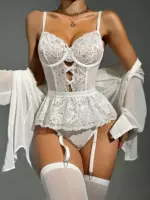 AliExpress Европейская и американская внешняя торговля, новый корректирующий фигуру кружевной комбинезон с открытой спиной, прозрачное сексуальное нижнее белье, в наличии