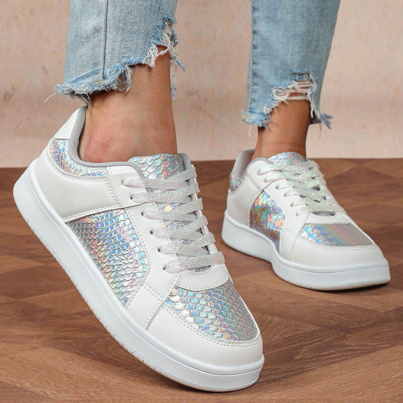 Spring and Autumn New Flash Snakeskin Fashion Casual Shoes Men's and Women's Fashionable All-match Outdoor Skate Shoes Jinjiang Cold Adhesive