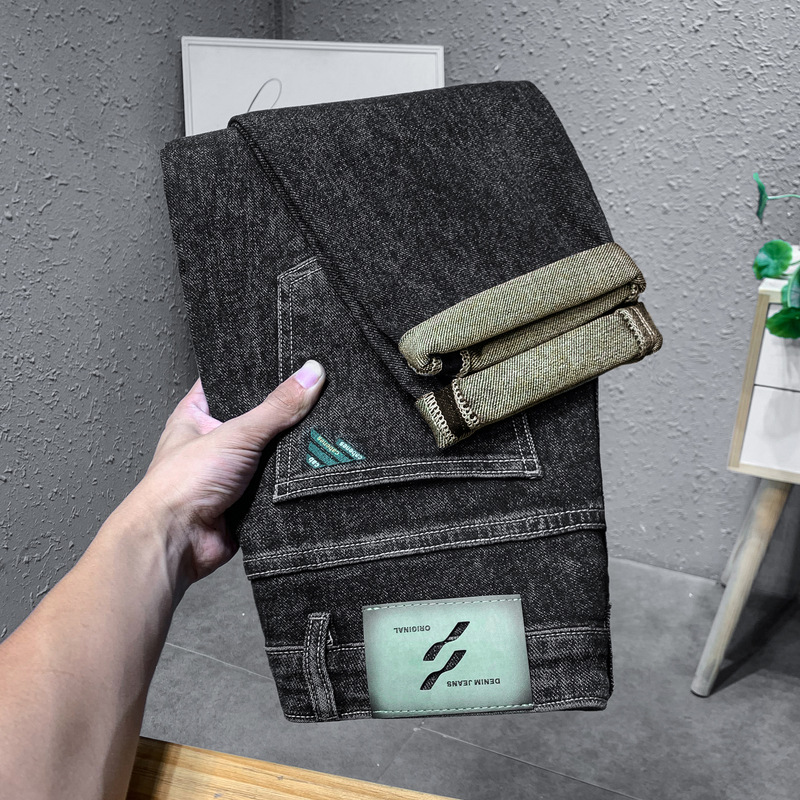 Jeans heren lente en herfst slim fit merkkwaliteit live-uitzending casual broek trend_voghion.com