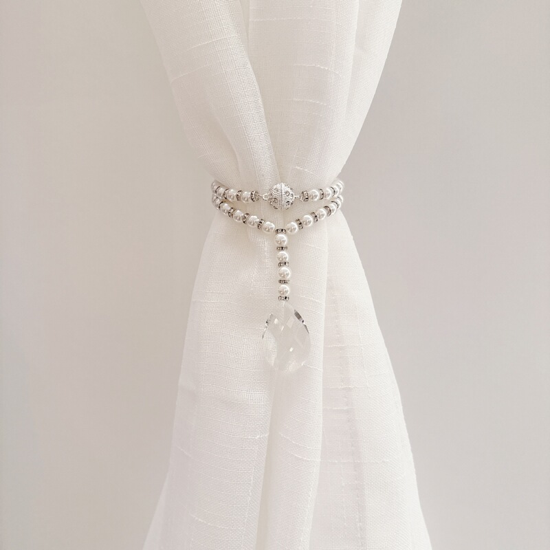 Amazon's Popular Luxury Crystal Beaded Magnetic Curtain Tie Curtain Buckle Blingbling Curtain Fixing