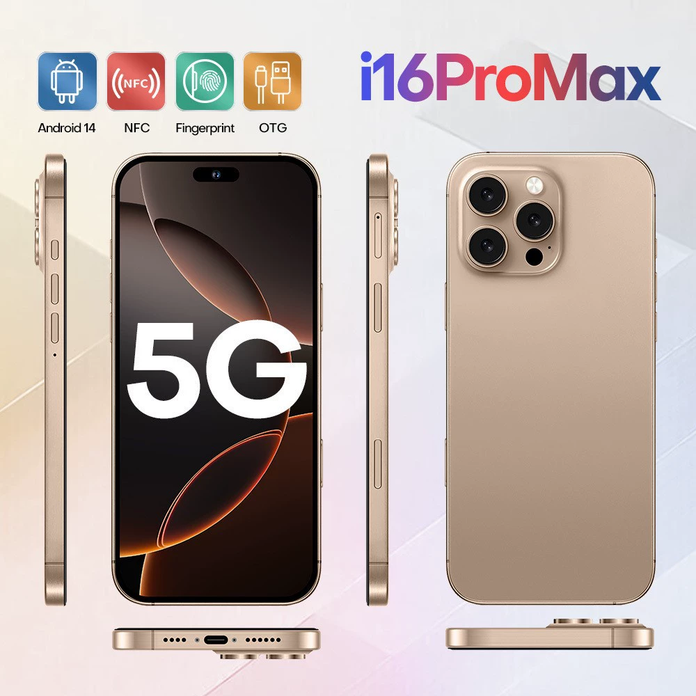 Смартфон i16ProMax, Intel i16, Android, 16GB RAM 1TB, 7,3" 8000mAh, Dual SIM