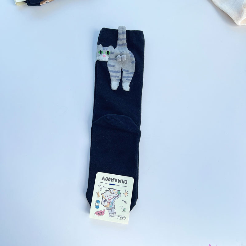 创意小狗蛋蛋袜子女纯棉中筒袜ins潮趣味哈士奇狗狗蛋蛋袜春秋款|undefined