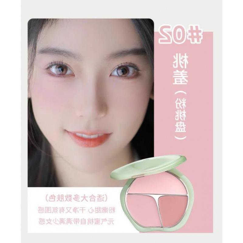 腮红新色号奶油橘三色胭脂盘蓬胀收缩色腮红修容高光试用小样使用|undefined