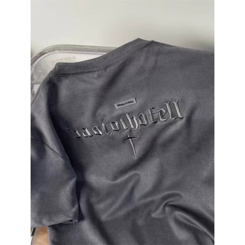 Leather-like Short Sleeve T-Shirt for Men - 2025 New Arrival American Men's Fashion T-Shirt - Loose Fit Streetwear Student Half Sleeve Top