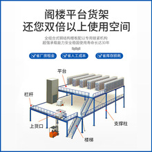 批发仓库阁楼平台货架搭建厂房重型可拆卸钢结构二层隔层厂房货架