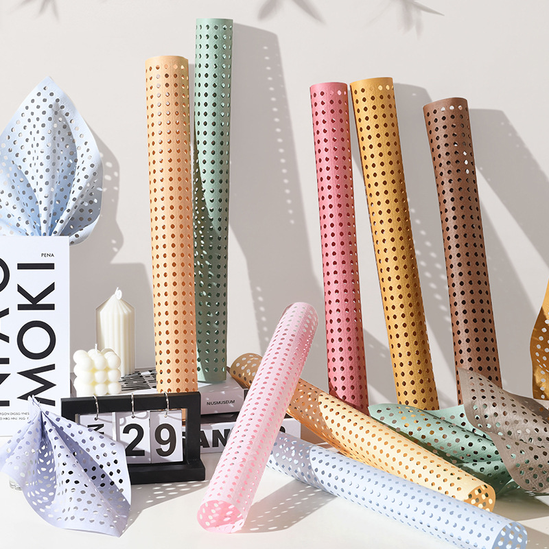 Window oeste hueco bambú papel de embalaje de papel de embalaje de color sólido estilo ramo de flores de alto nivel sentimental día de la gente pequeño ramo de papel de embalaje