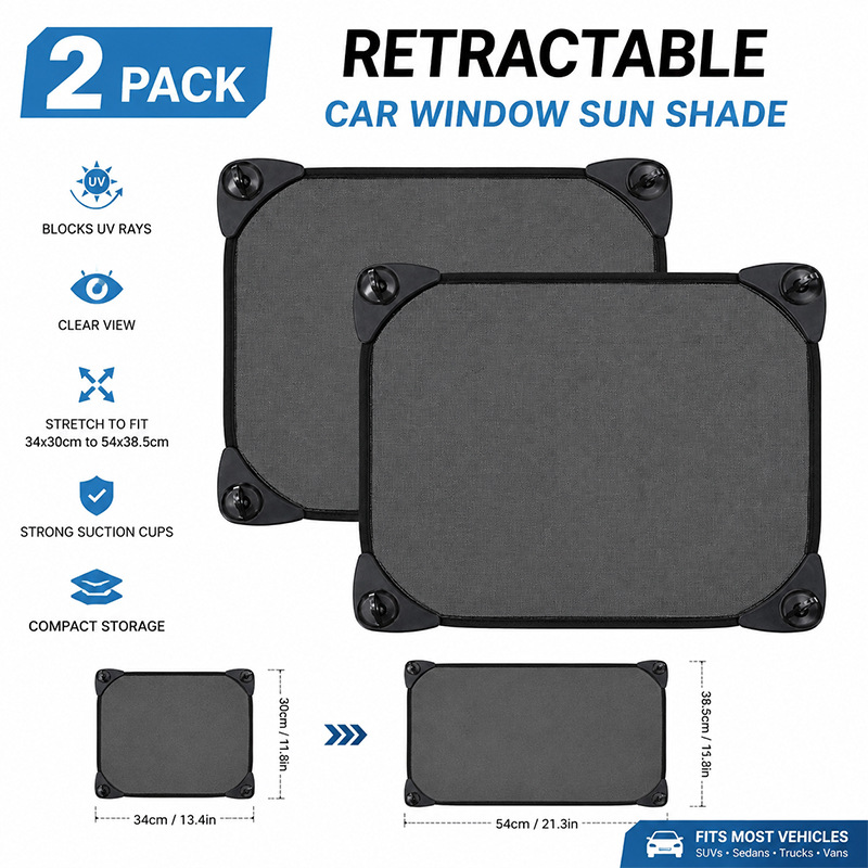 Cross-border adjustable car sunshade sunscreen heat insulation window sunshade children sunshade office light shield
